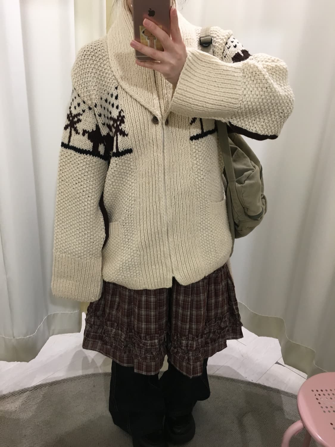 오버핏 노르딕 숄카라 니트 집업 상품이미지3