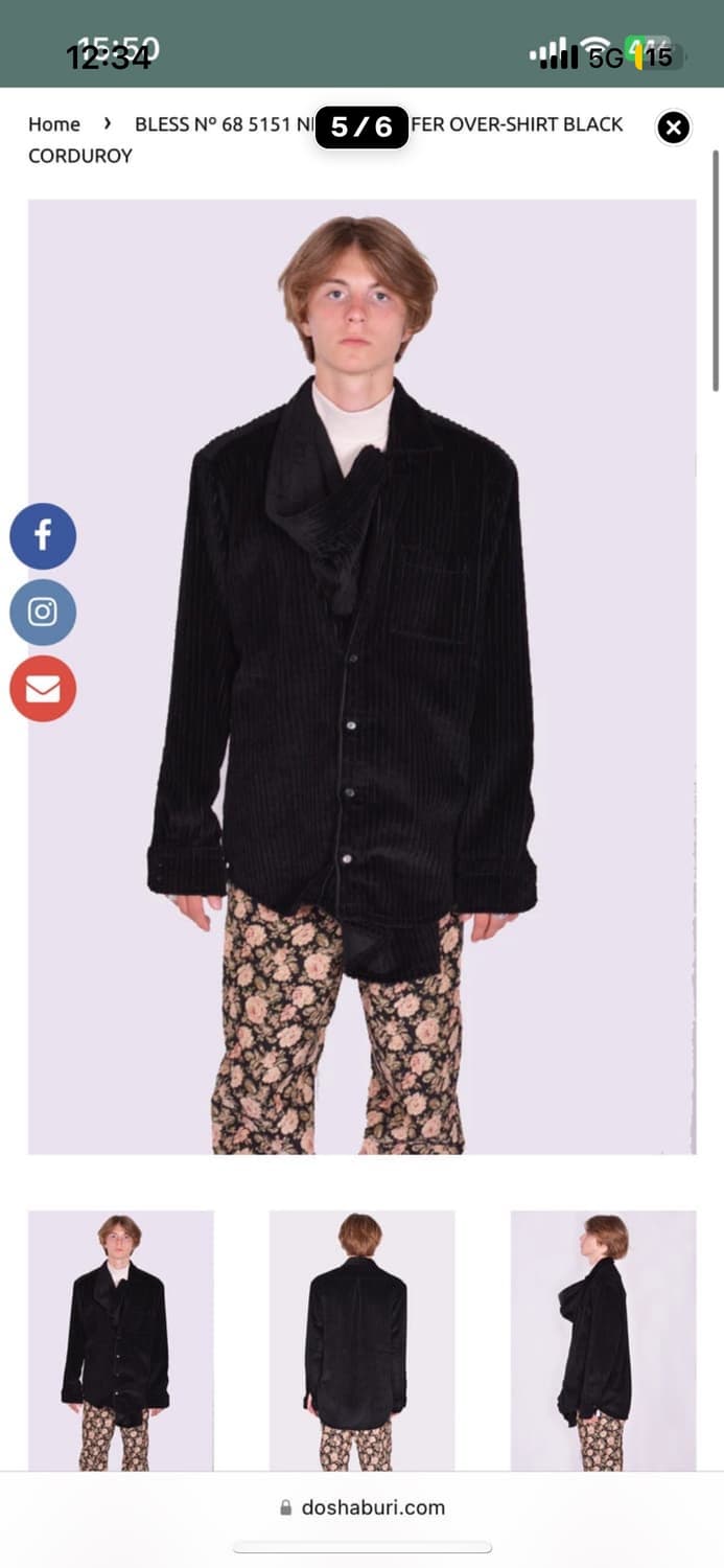 Bless n68 네커치퍼 코듀로이 셔츠 블레스 상품이미지5