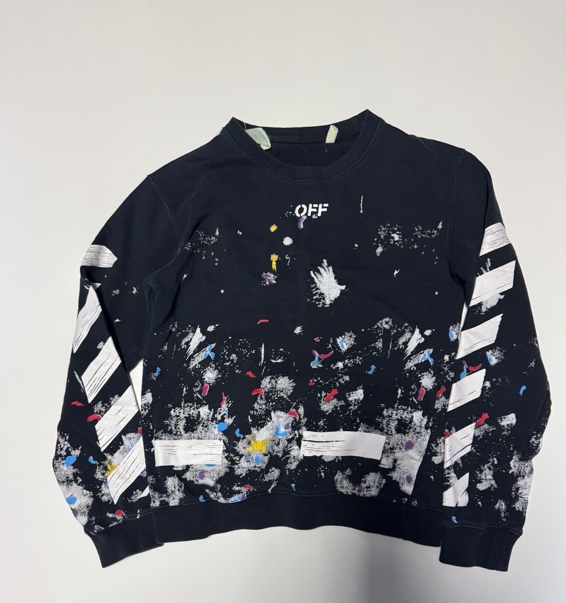 여성 일본 오프화이트 갤럭시 페인팅 맨투맨 S ~ M 상품이미지1