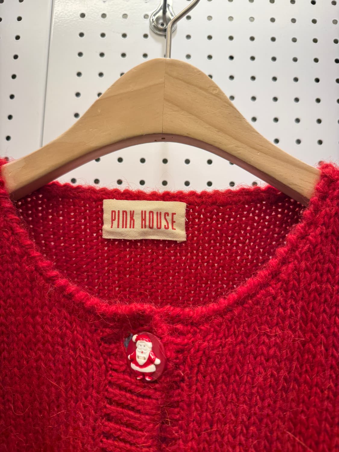 핑크하우스 레드 백 포인트 니트 가디건 U1690 상품이미지5