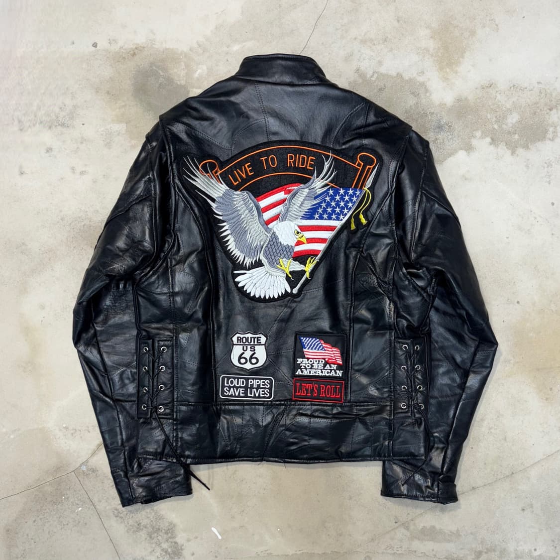 [S] 90's Diamond Plate Leather Jacket 상품이미지4