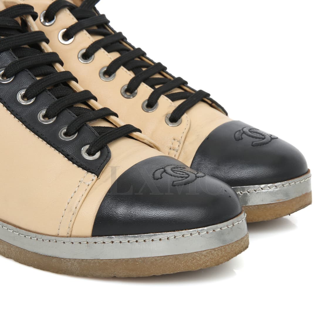 샤넬 블랙 베이지 슈즈 코코마크 깜봉 앵클부츠 G30362 상품이미지7