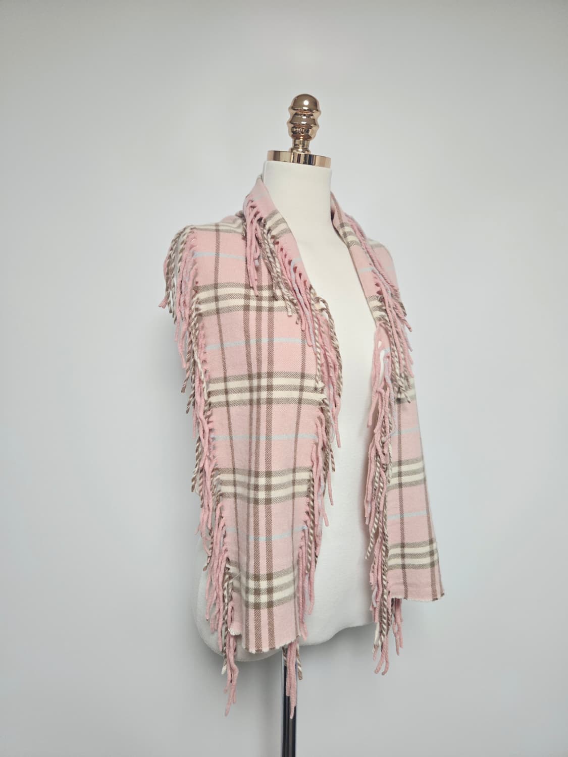 버버리 핑크 희귀템 캐시미어100 머플러 목도리 숄 상품이미지5