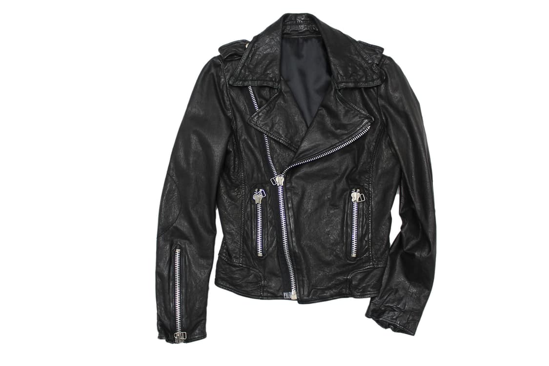 2000s Japan 램스킨 레더 바이커 자켓 상품이미지2