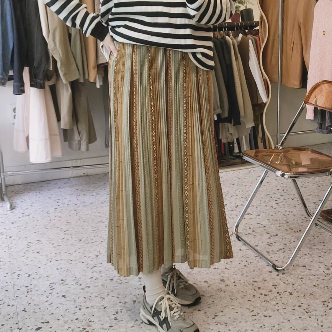 Laptev 보헤미안 플리츠스커트(Japan made) 상품이미지8