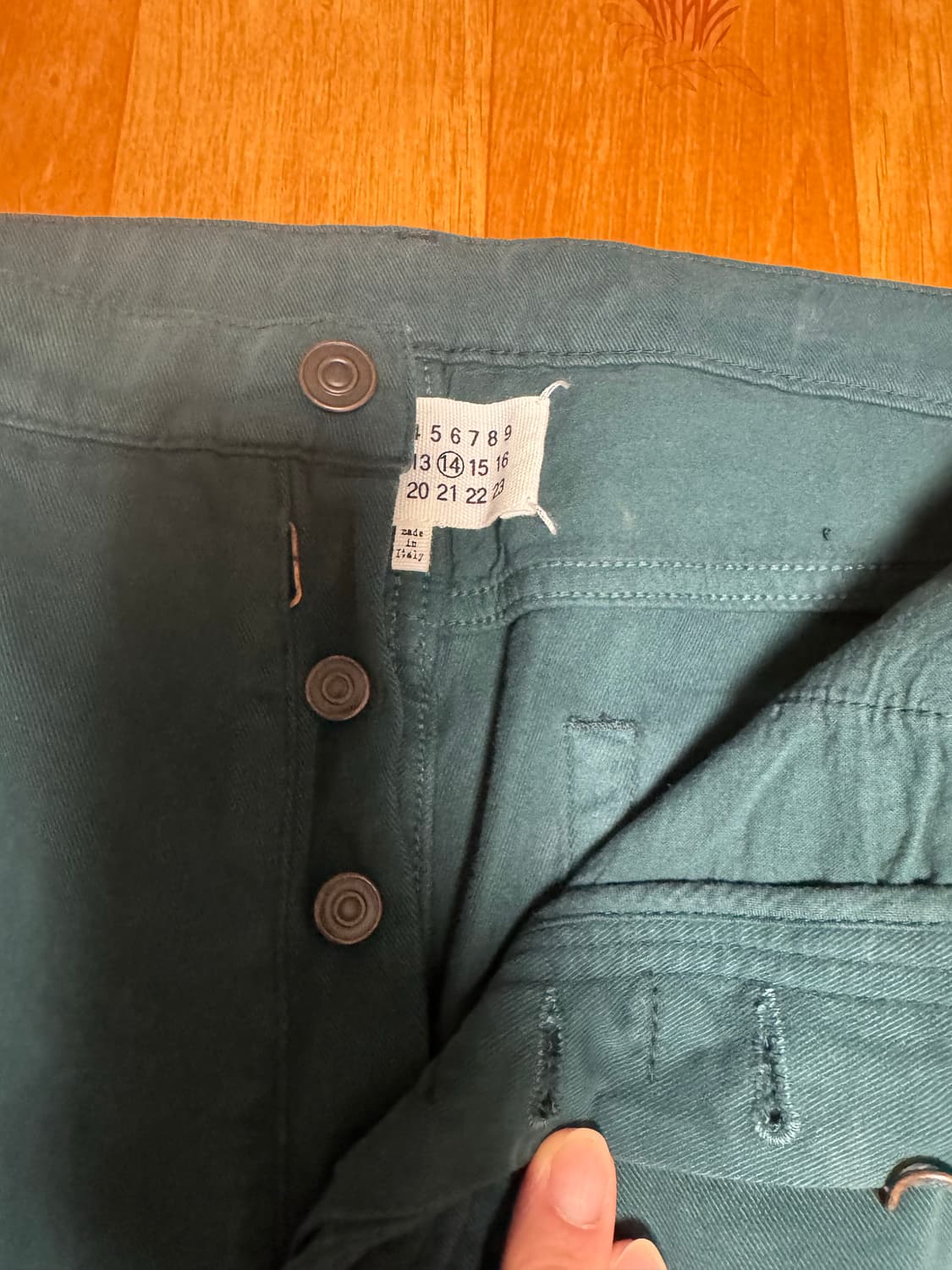 [48] 프랑스구매 마르지엘라 그린 컬러코튼 캐시미어 팬츠  상품이미지2