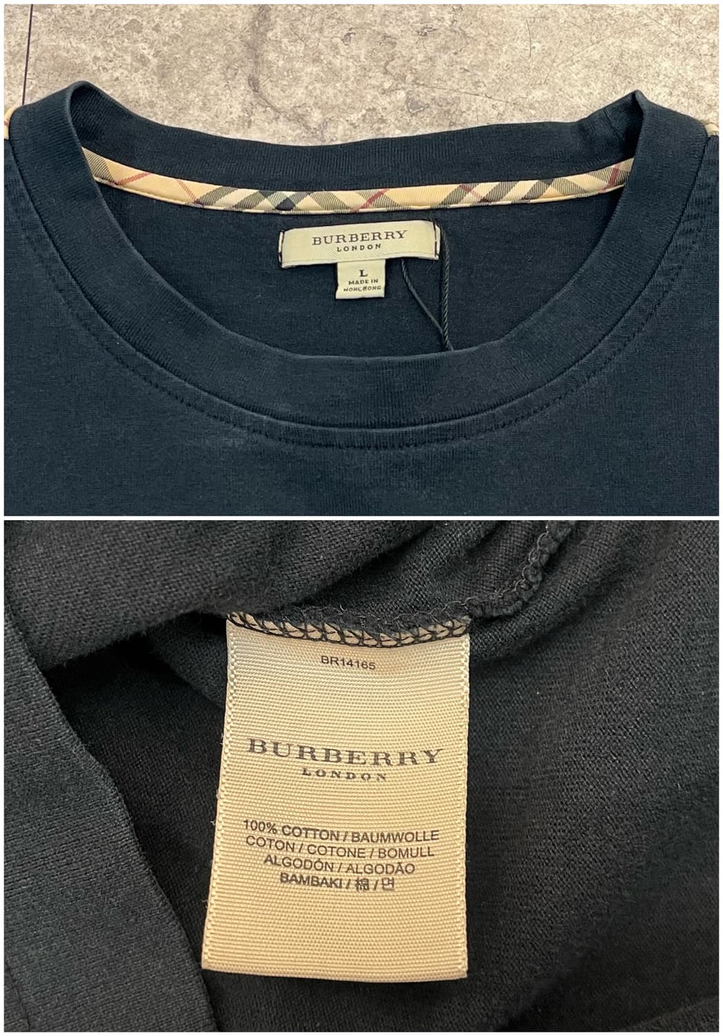 버버리 긴팔티 블랙 L #csz3256 상품이미지3