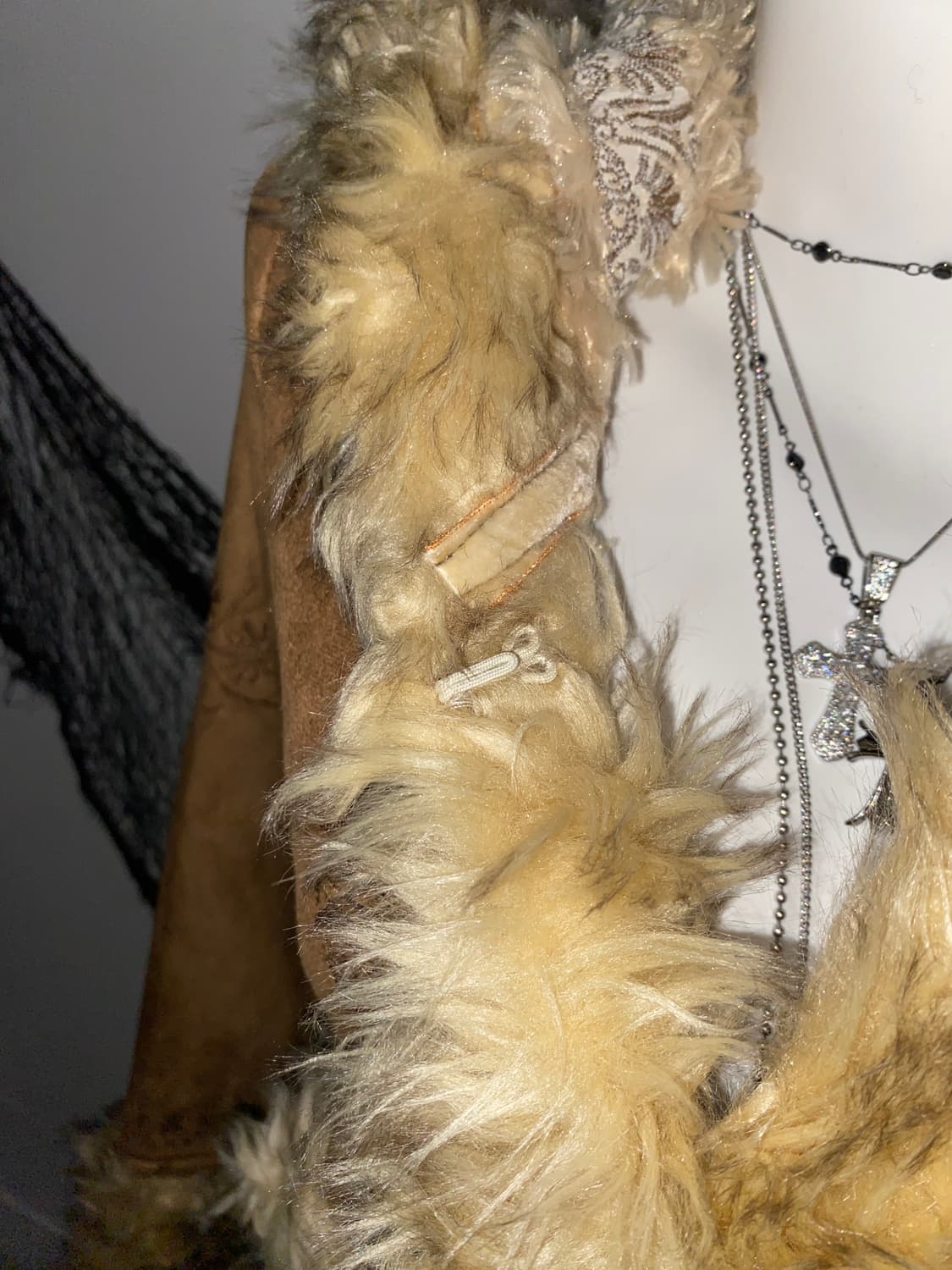 ꒰ঌ 히피 그런지 벨벳 자수 퍼 자켓 ໒꒱ 상품이미지7