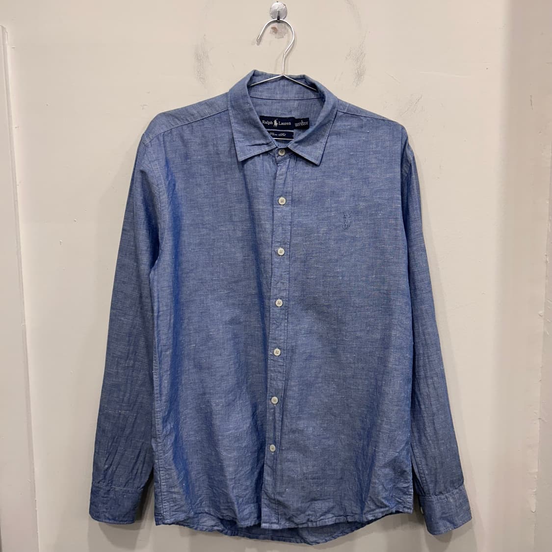 폴로 랄프로렌 슬림핏 스몰포니 데님 린넨셔츠 상품이미지2