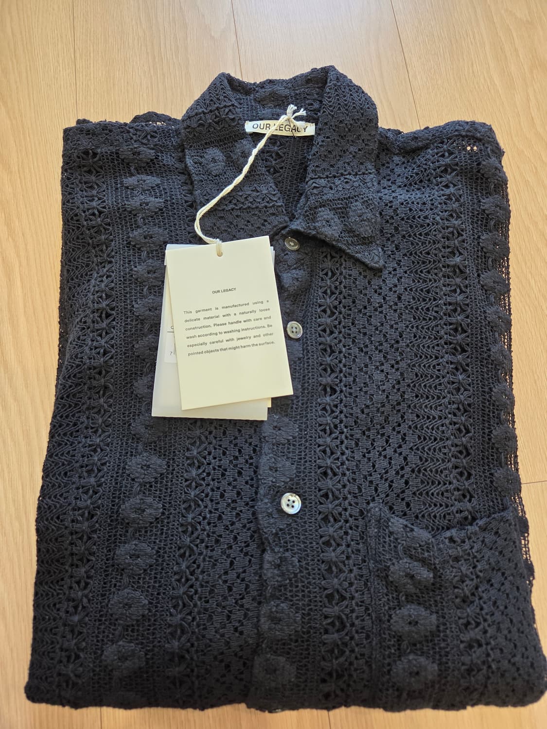 Coco Shirt Black Cotton Crochet 상품이미지1