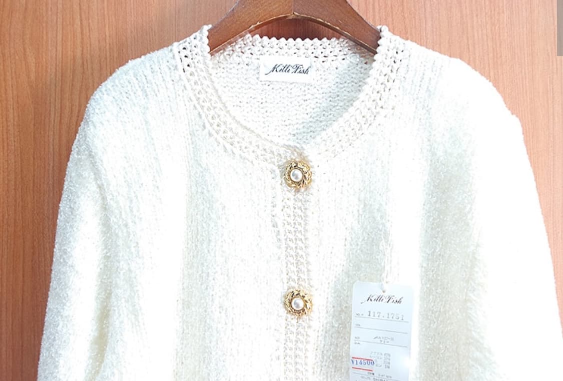 새제품~!!  빈티지 금장 진주 버튼 스웨터 가디건 상품이미지2