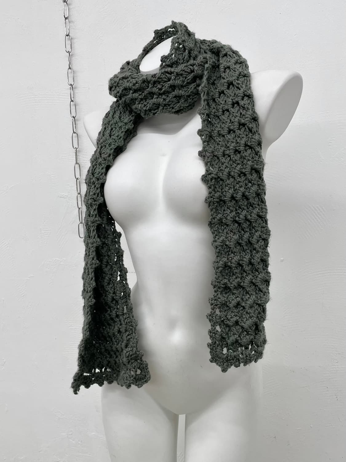 차콜 니트 짜임 머플러  상품이미지2