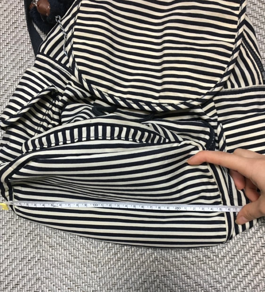 빈티지 키플링 네이비 스트라이프 백팩 상품이미지10