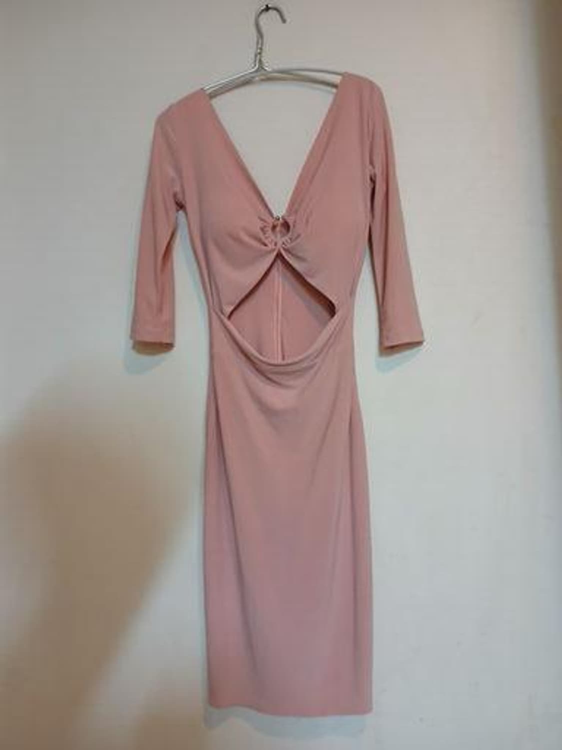 셔링 딥브이넥 크롭 캡 슬림 원피스 섹시 홀복 파티 클럽 드레스 데이트룩 상품이미지1