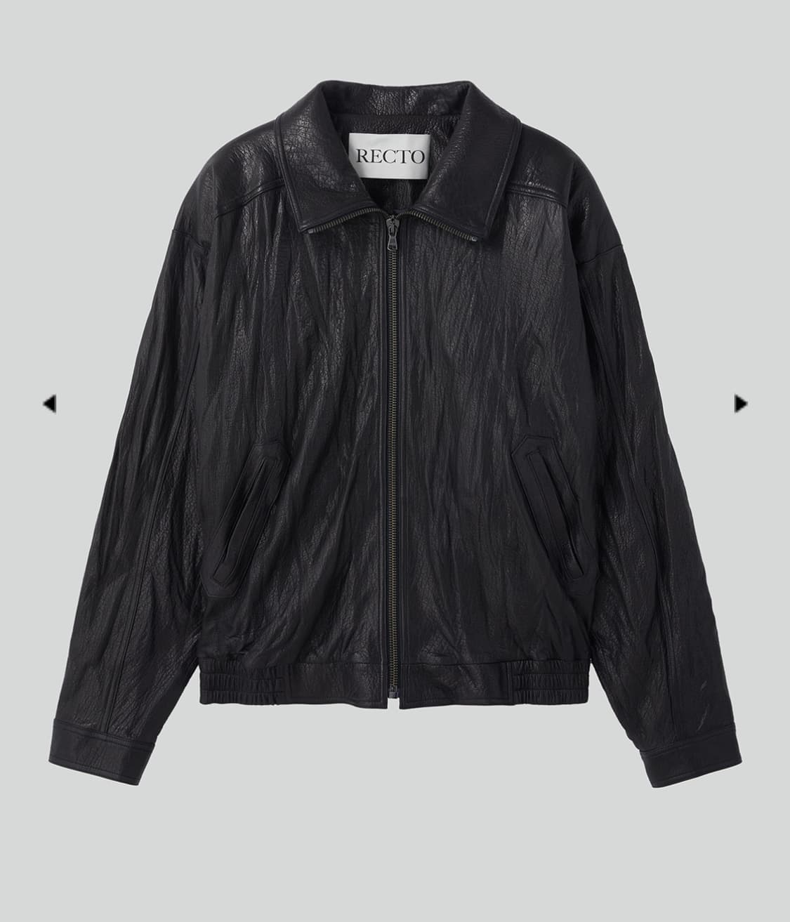 렉토 26ss 크링클 하이넥 레더 점퍼 xl 상품이미지1