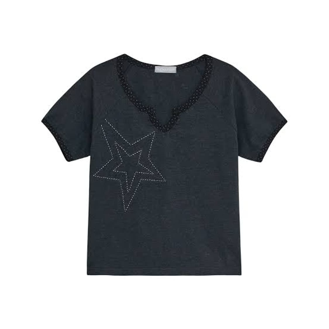 허그유어스킨 스타 스티치 탑 차콜 상품이미지1