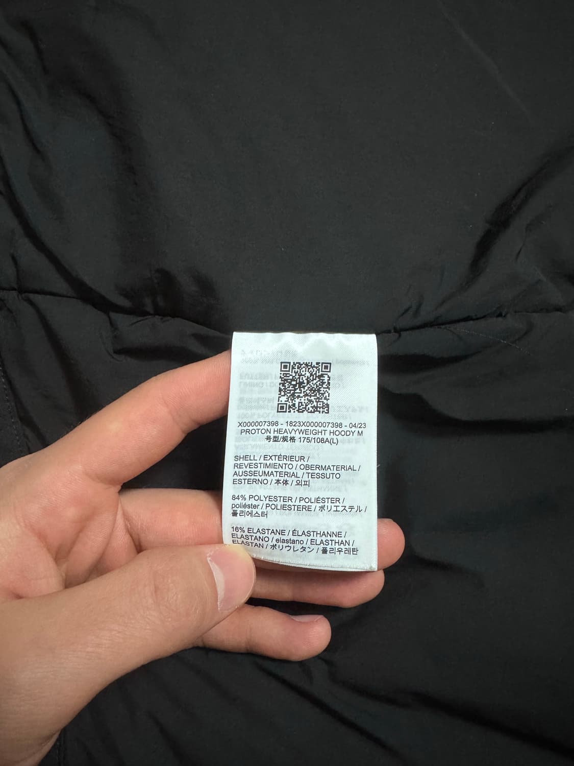 (S급) 아크테릭스 프로톤 헤비웨이트 후디 블랙 L 상품이미지10