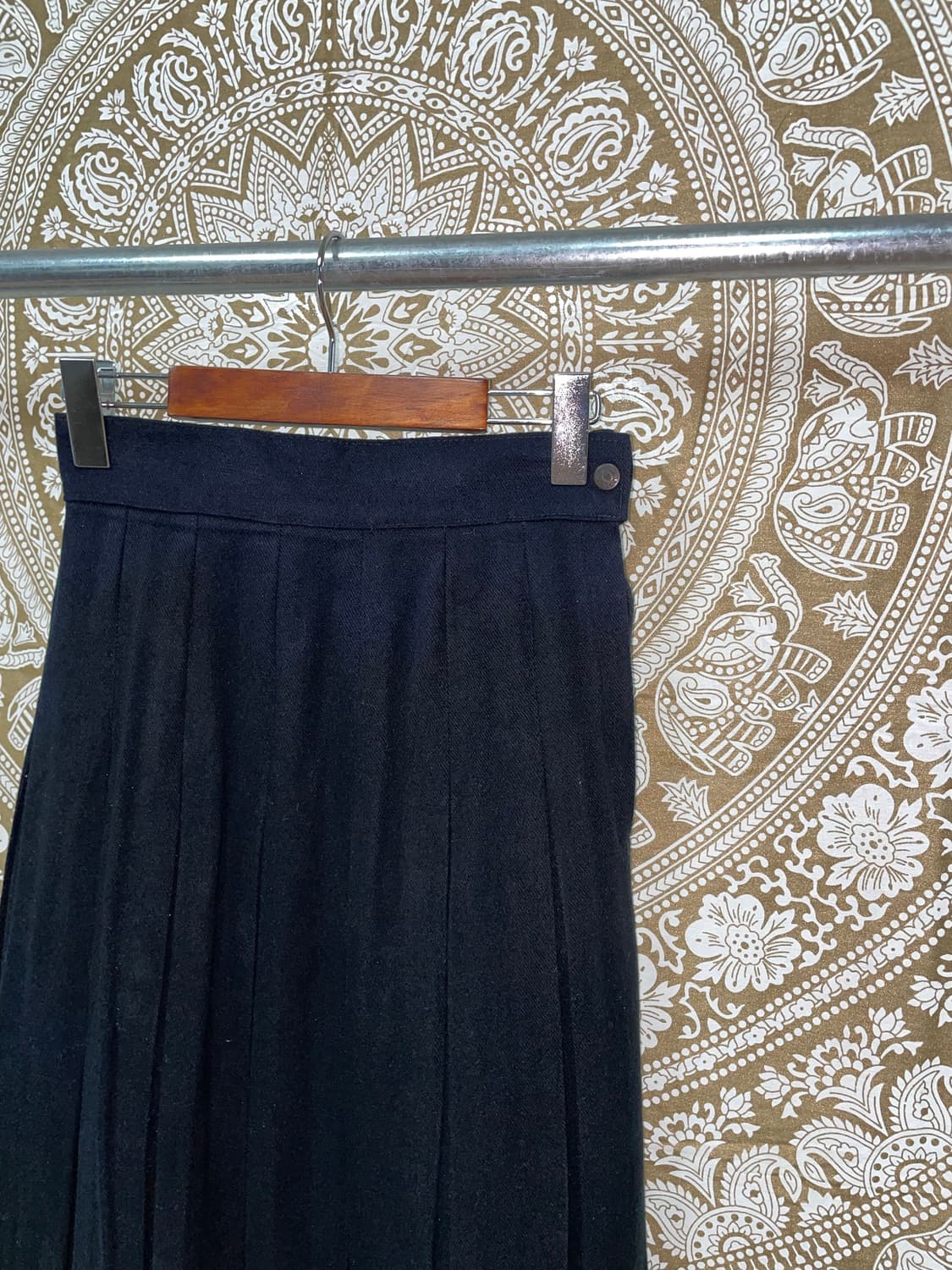 빈티지 블랙 모직 미디테니스스커트  상품이미지4