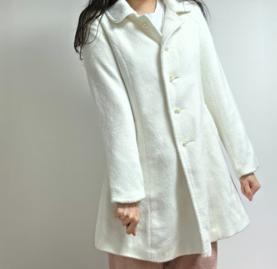 핑크믹스 일본 화이트 트위드 양산형 달천깔 글리터 빈티지 러블리코트 상품이미지4