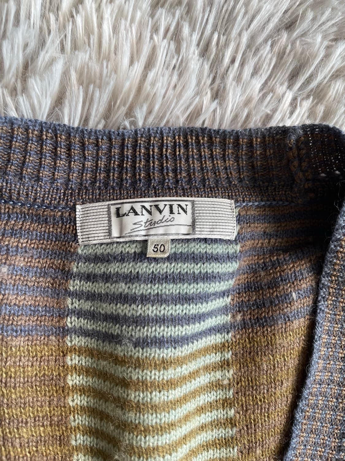 LANVIN 랑방 스트라이프 체크 가디건 상품이미지2