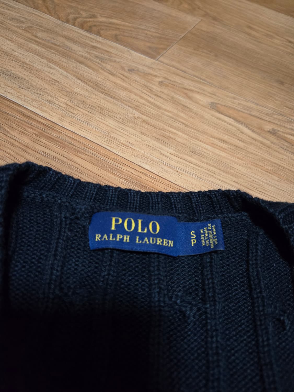 폴로 랄프로렌 블랙 브이넥 케이블 니트 상품이미지6