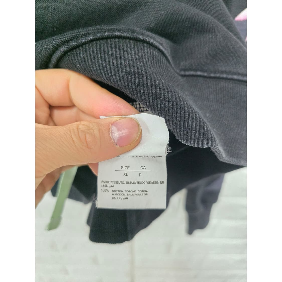 오프화이트 카라바조 맨투맨 블랙 XL 상품이미지3