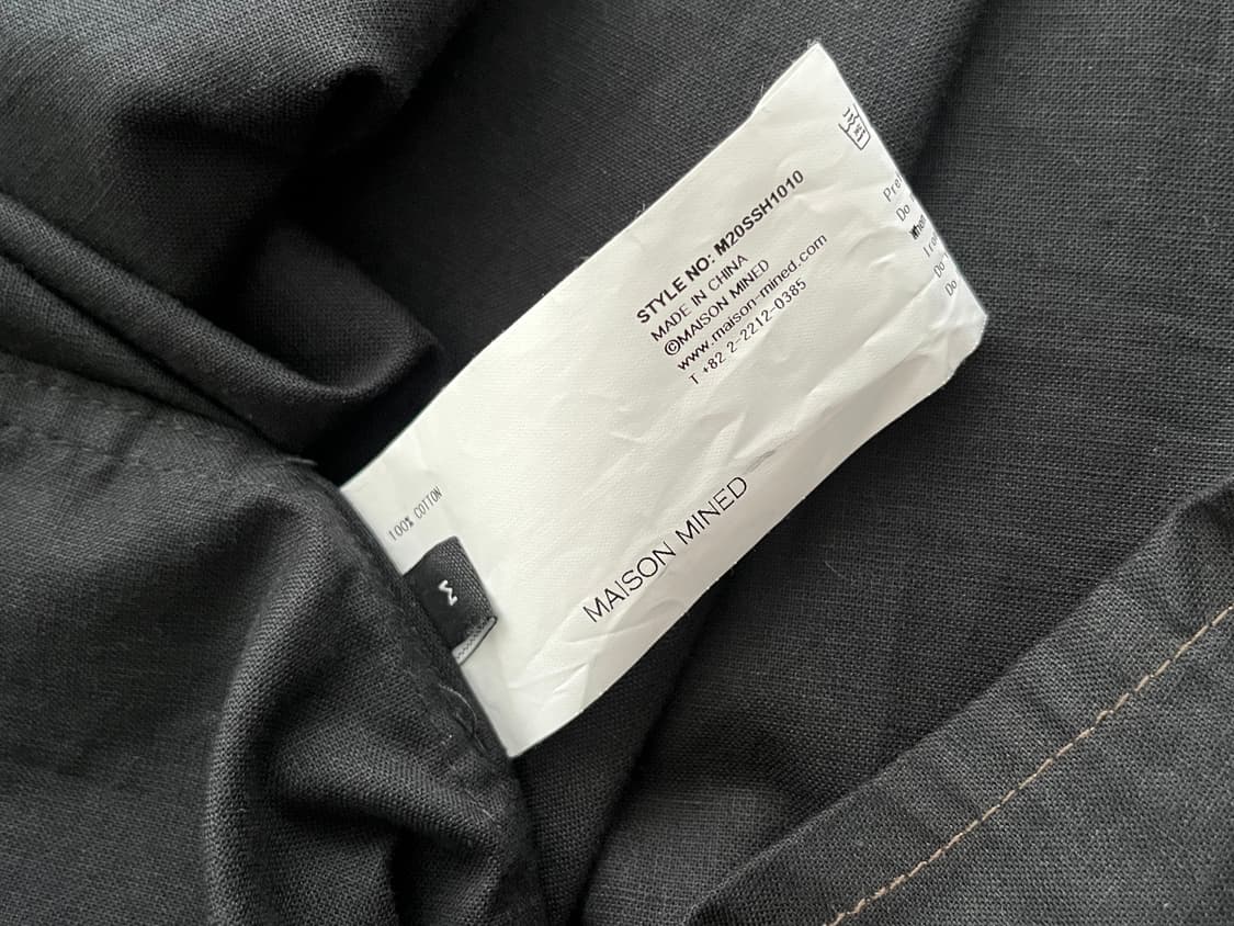 M) 메종미네드 더블 레이어 셔츠 블랙 상품이미지5