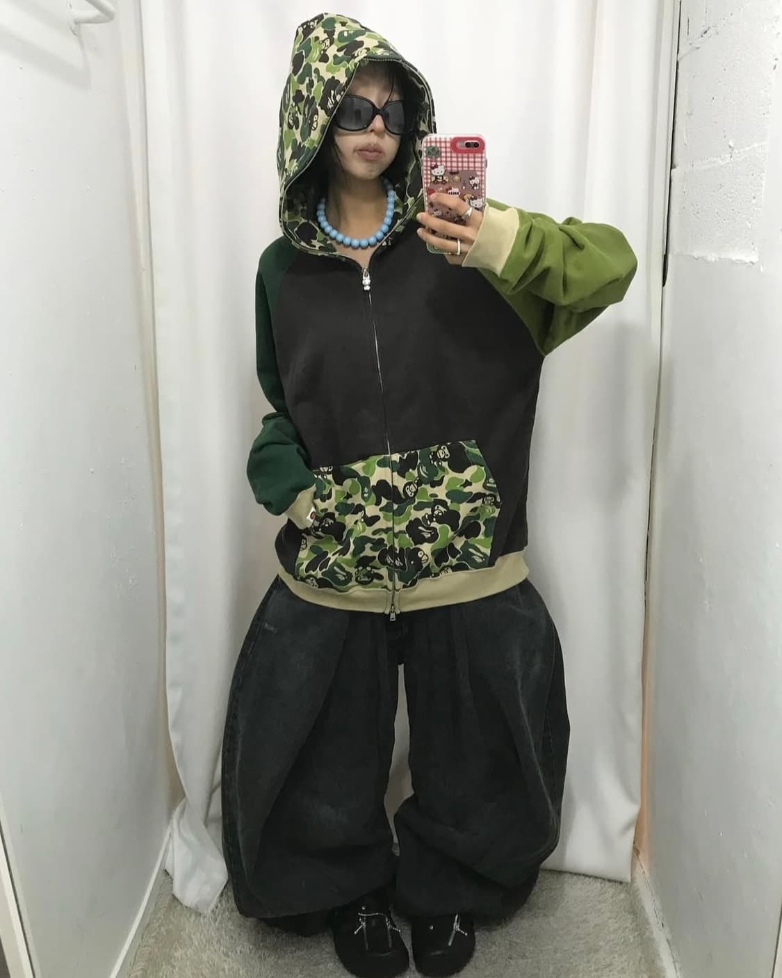 베이프 베이비 마일로 컬러배색 후드집업 상품이미지3