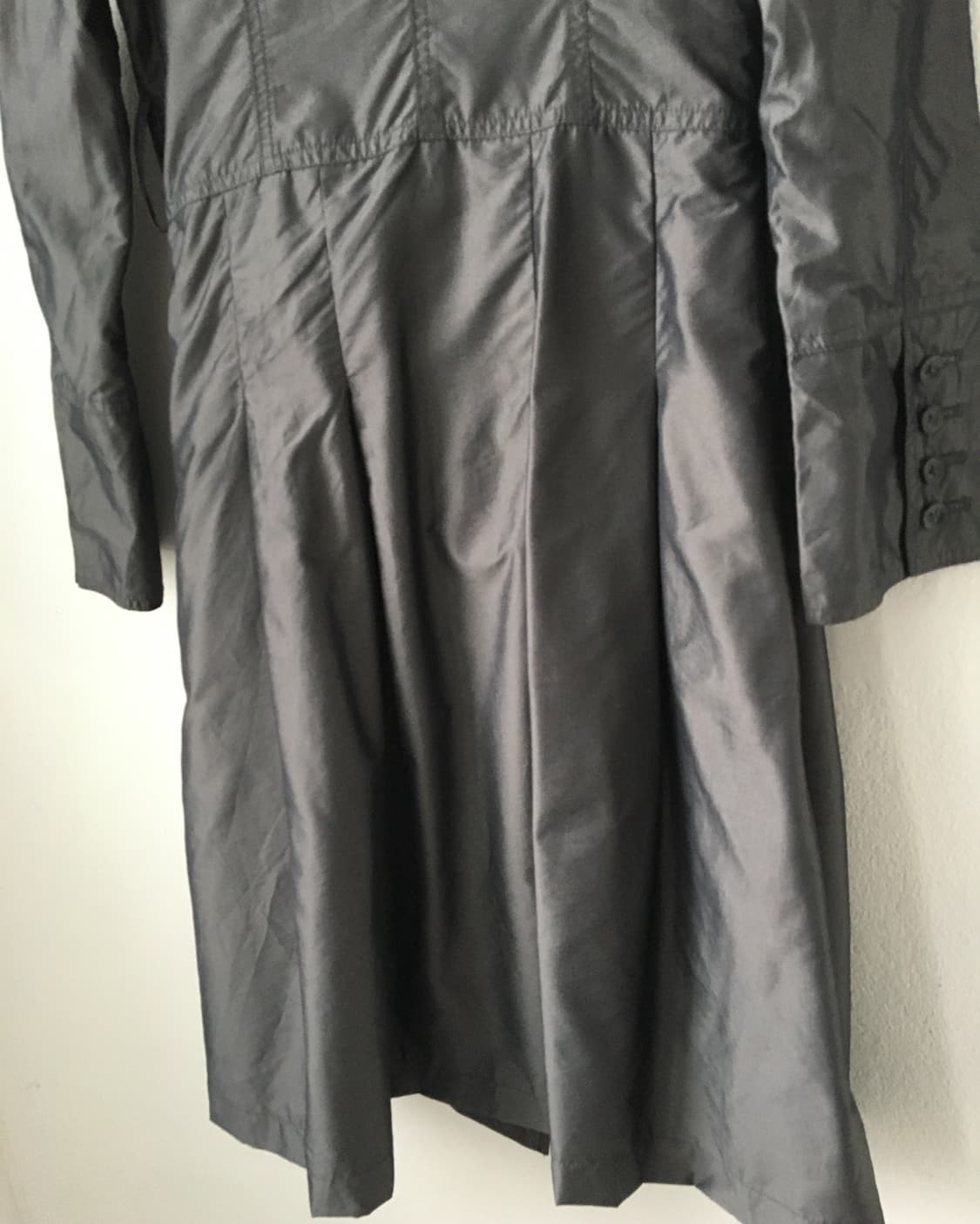 Belted double button glossy trench coat 상품이미지4