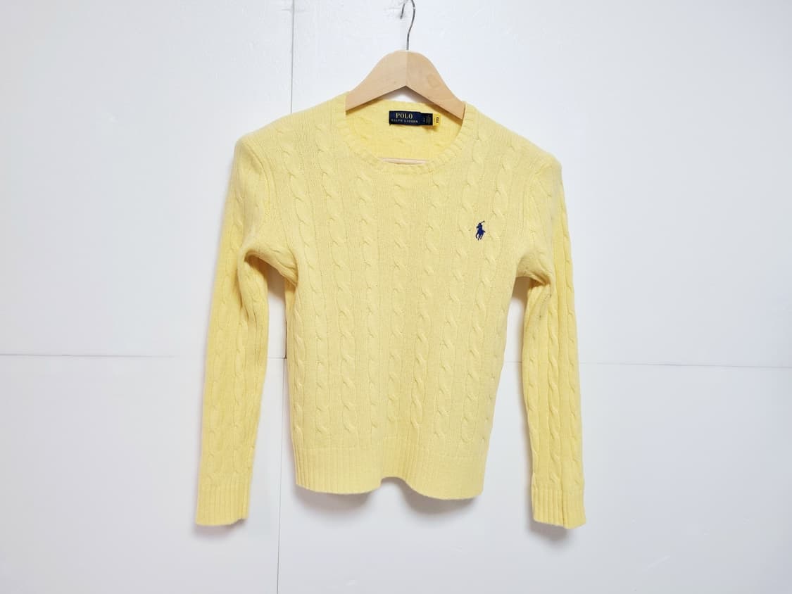 여성 폴로 QR인증 캐시미어 울 케이블 꽈배기 긴팔 니트 스웨터 상품이미지2