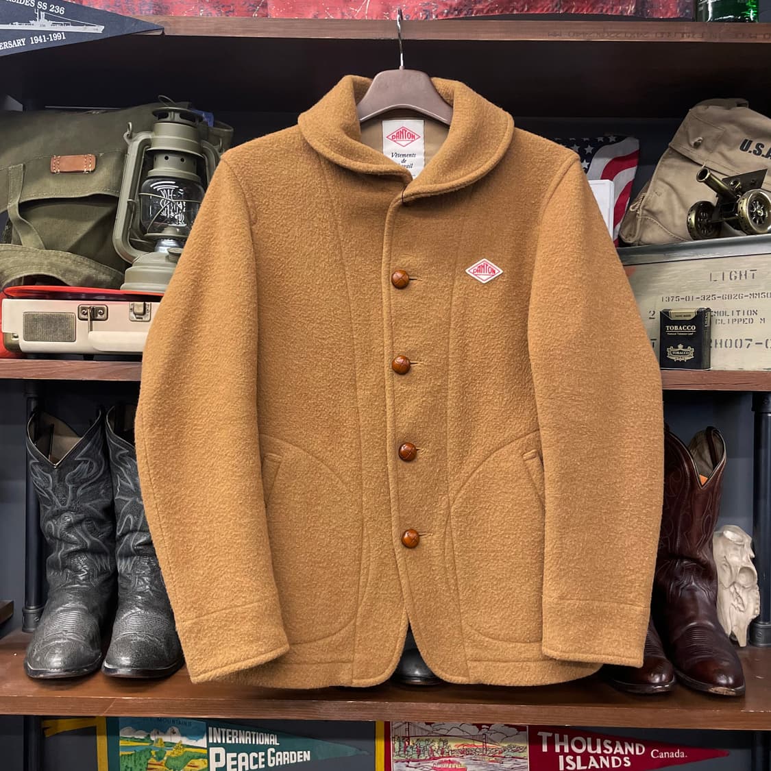 단톤 울 파일 싱글 라운드 카라 우먼 울 모직 자켓 N214 상품이미지1