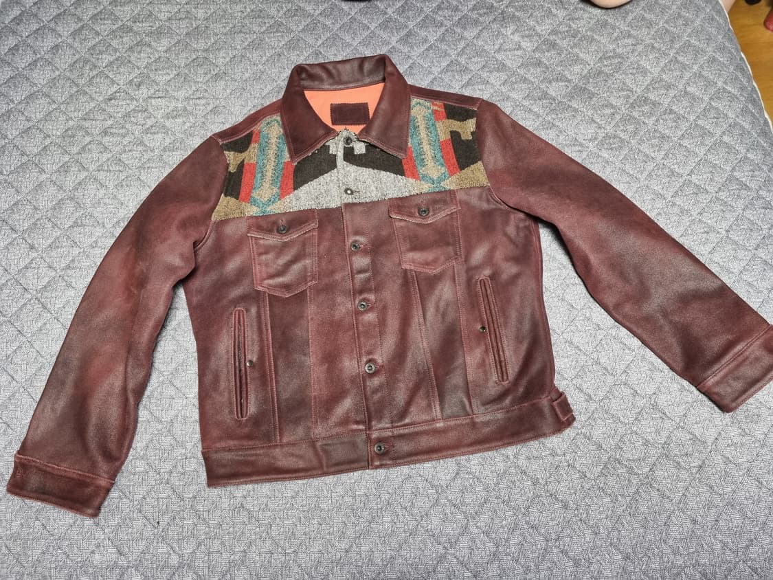 나바호 패턴 카우하이드 울 혼용 자켓 110 상품이미지1