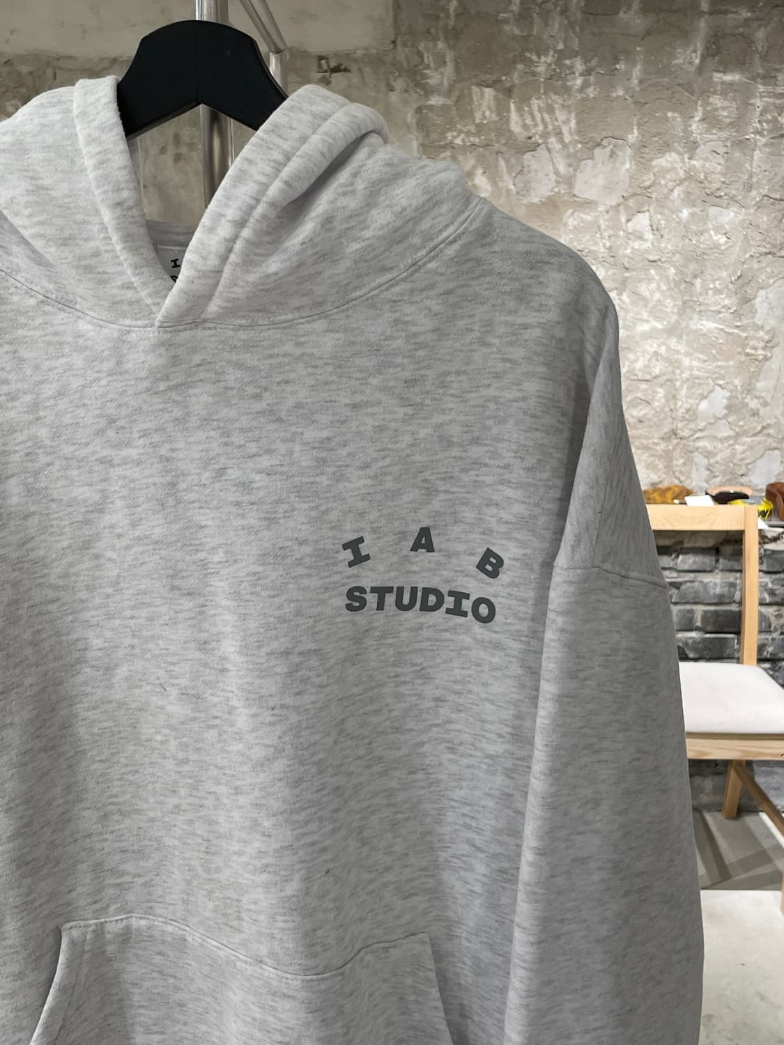 아이앱 스튜디오 멜란지 라이트 그레이 후디 상품이미지3