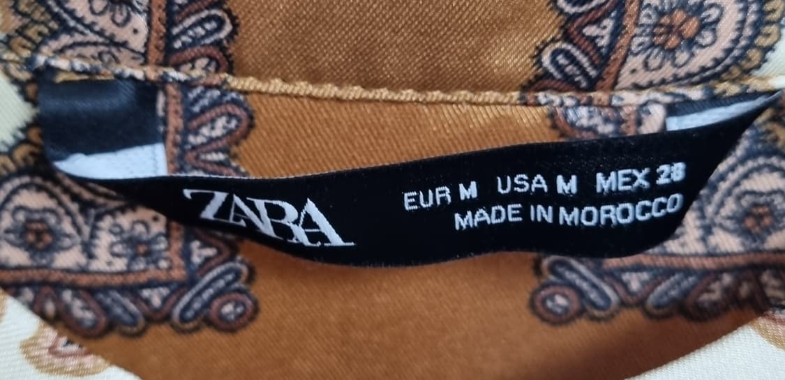 M ) ZARA 자라 브라운패턴 반팔 원피스 상품이미지4