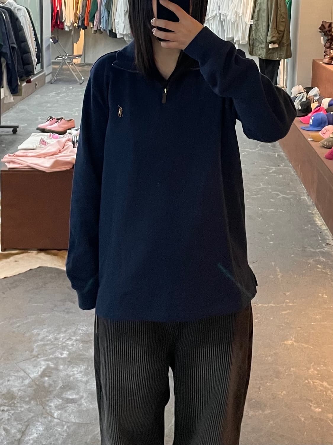폴로 랄프로렌 네이비 반집업 니트 H1818 상품이미지1
