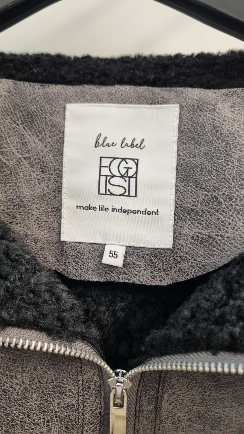 • 에고이스트 블루라벨 크롭 무스탕 퍼 자켓 M(55) 상품이미지8