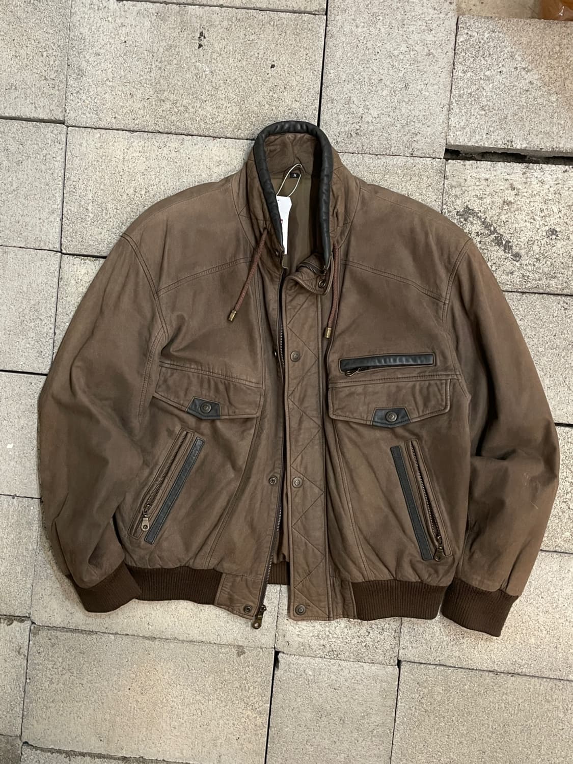 빈티지 레더 봄버 자켓 상품이미지1