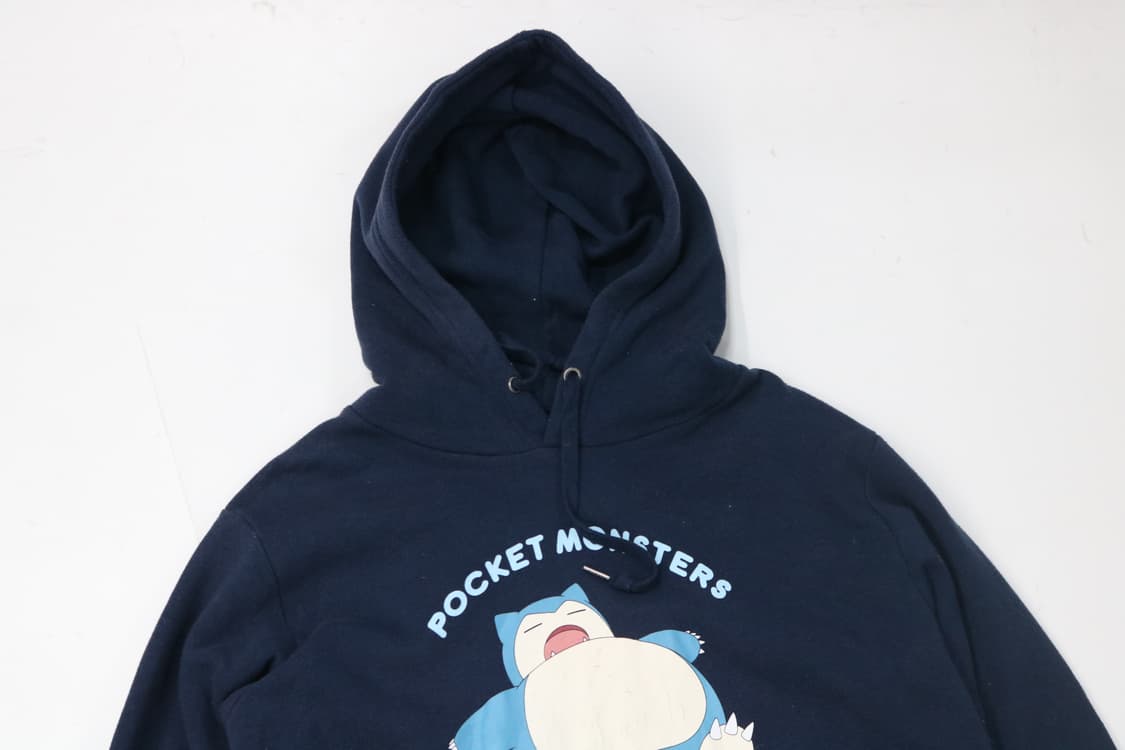 포켓몬스터 빈티지 잠만보 네이비 후드 티셔츠 (LL) 상품이미지4