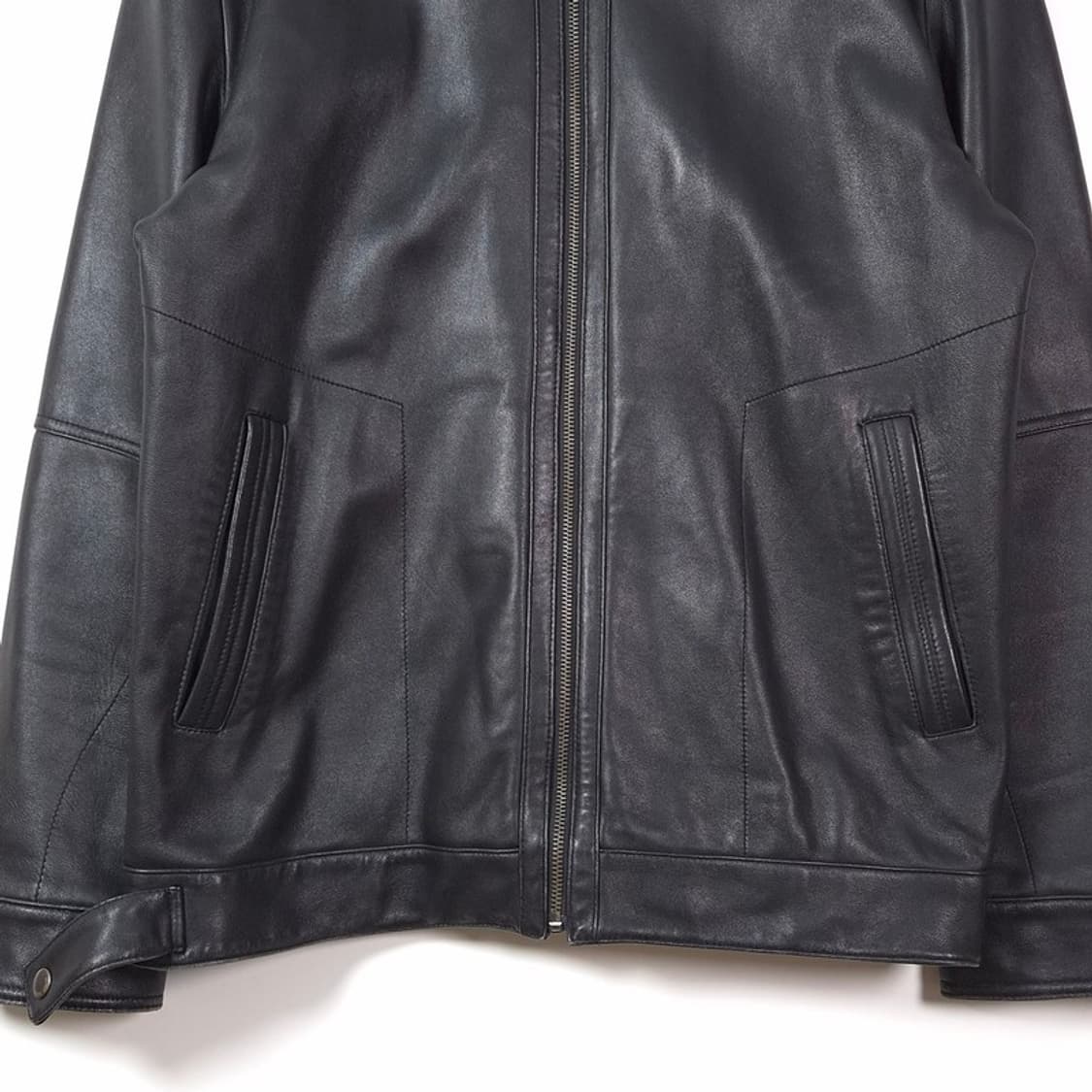 콜린베리 천연 가죽 펀칭 디테일 싱글 라이더 자켓 XL 상품이미지3