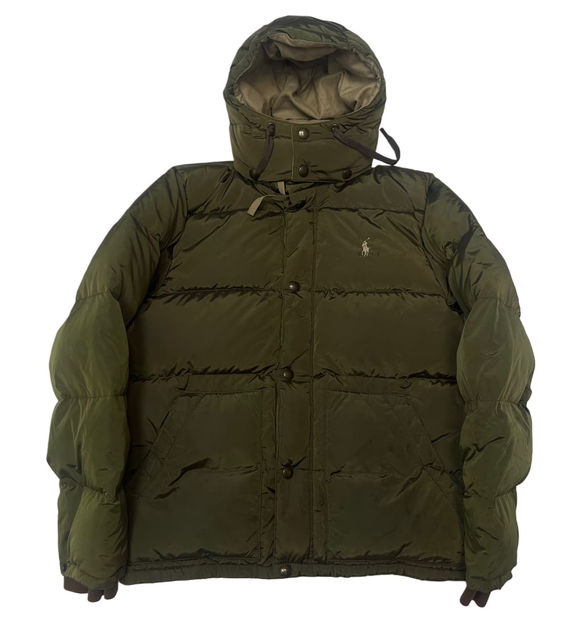 폴로 랄프로렌 카키 나일론 워싱숏푸퍼패딩 M 상품이미지1
