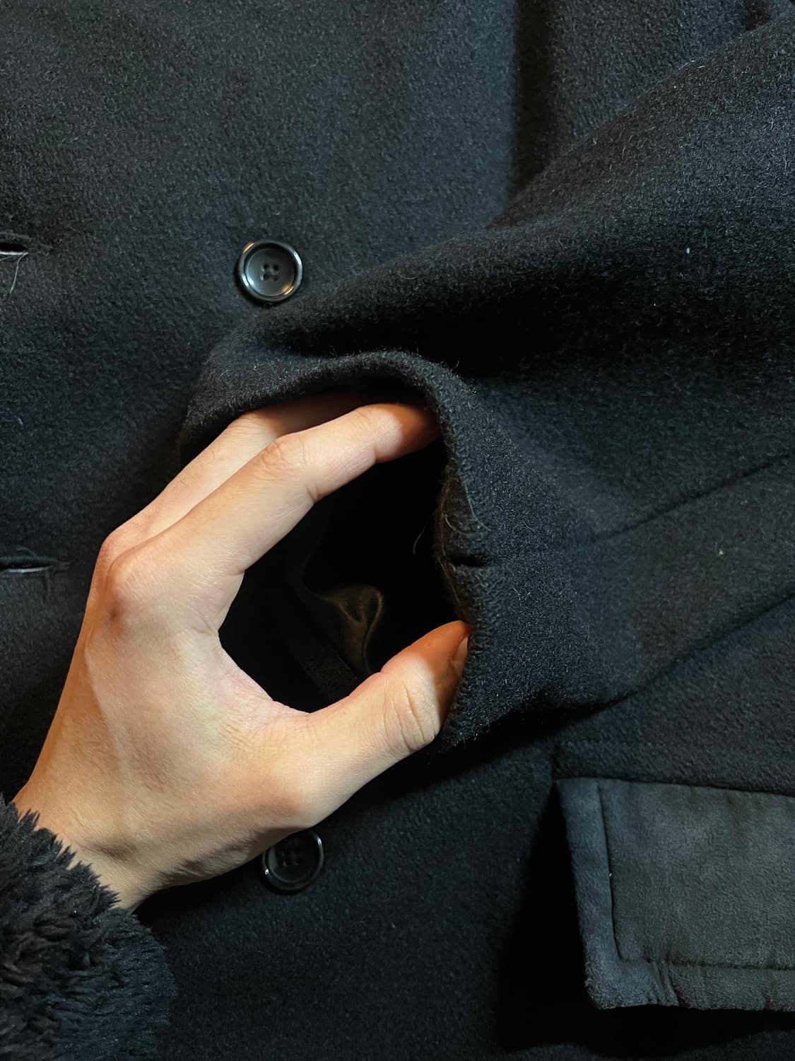 00s black double breasted coat 상품이미지9