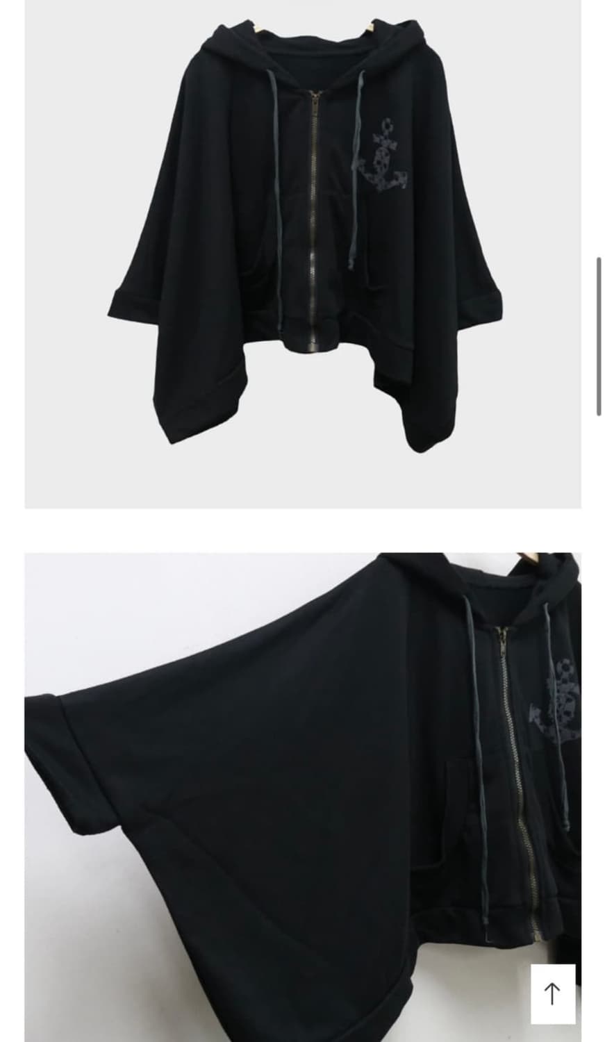 펑크 이모 해골 스컬 후드 판초 상품이미지2