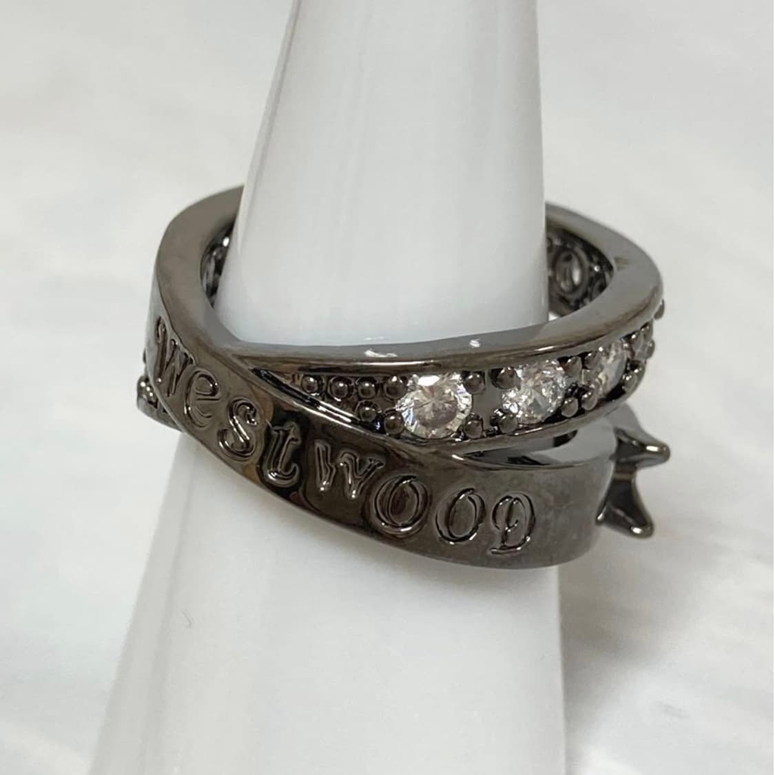 비비안웨스트우드 아카이브 레터링 로고 크리스탈 큐빅 벨트링 반지(새상품) 상품이미지2