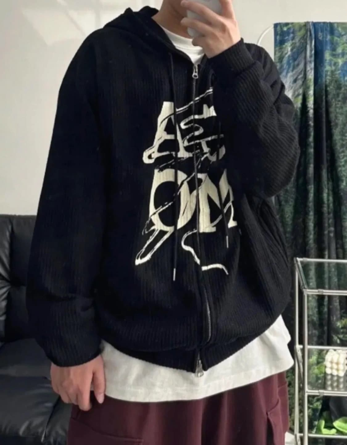 머디 투웨이 후드 니트 집업 상품이미지1