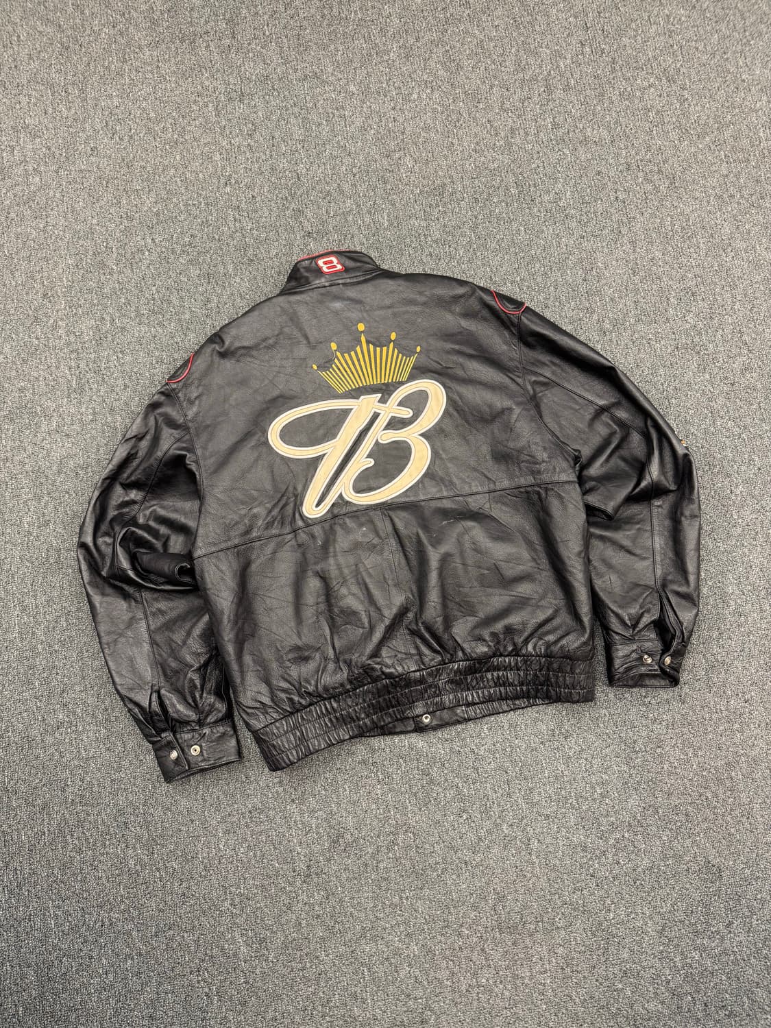 XL)제프 해밀턴 빈티지 버드와이저 레더 레이싱 자켓 상품이미지6