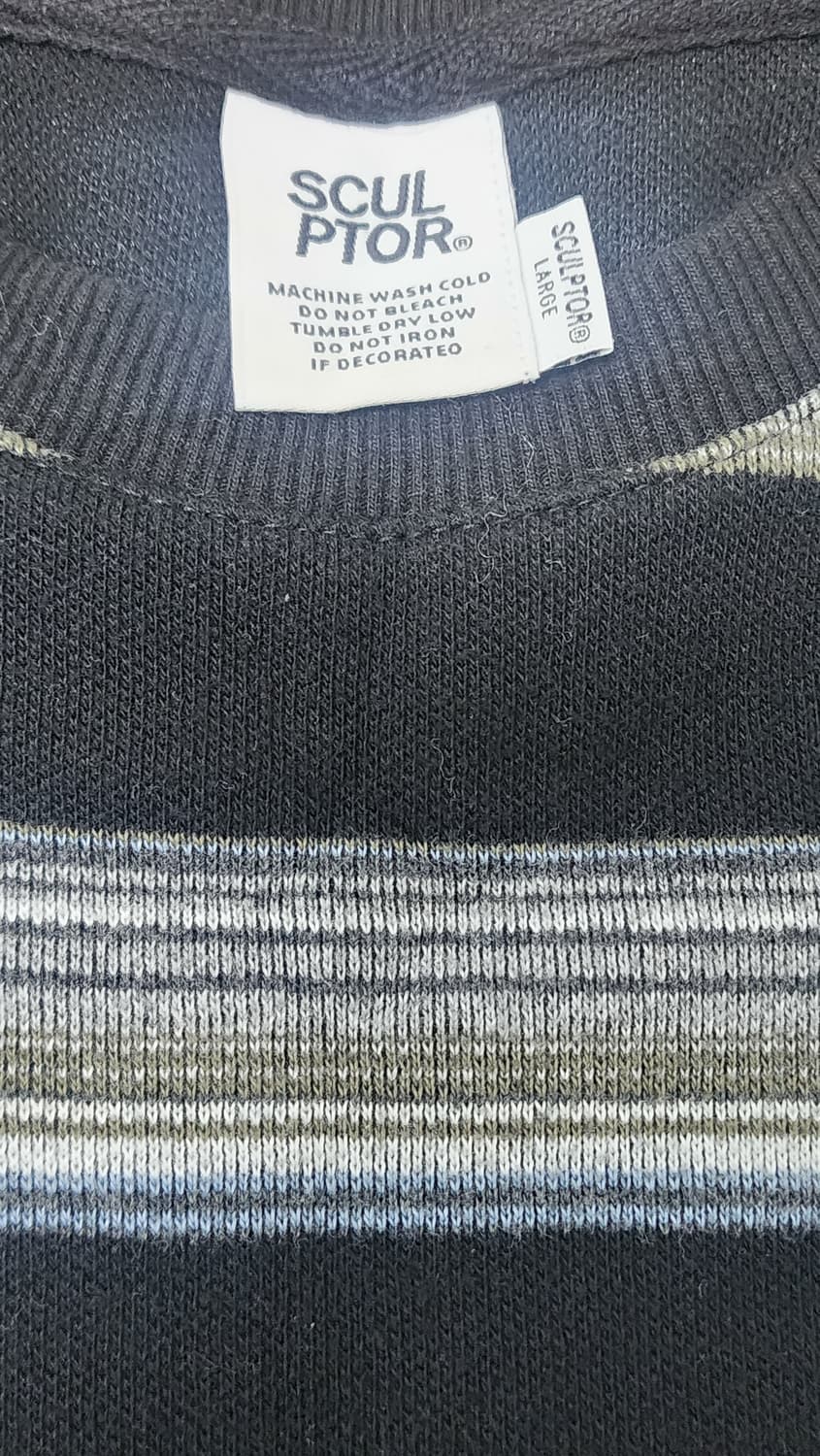 스컬프터 스트라이프 맨투맨 티셔츠 L 상품이미지3