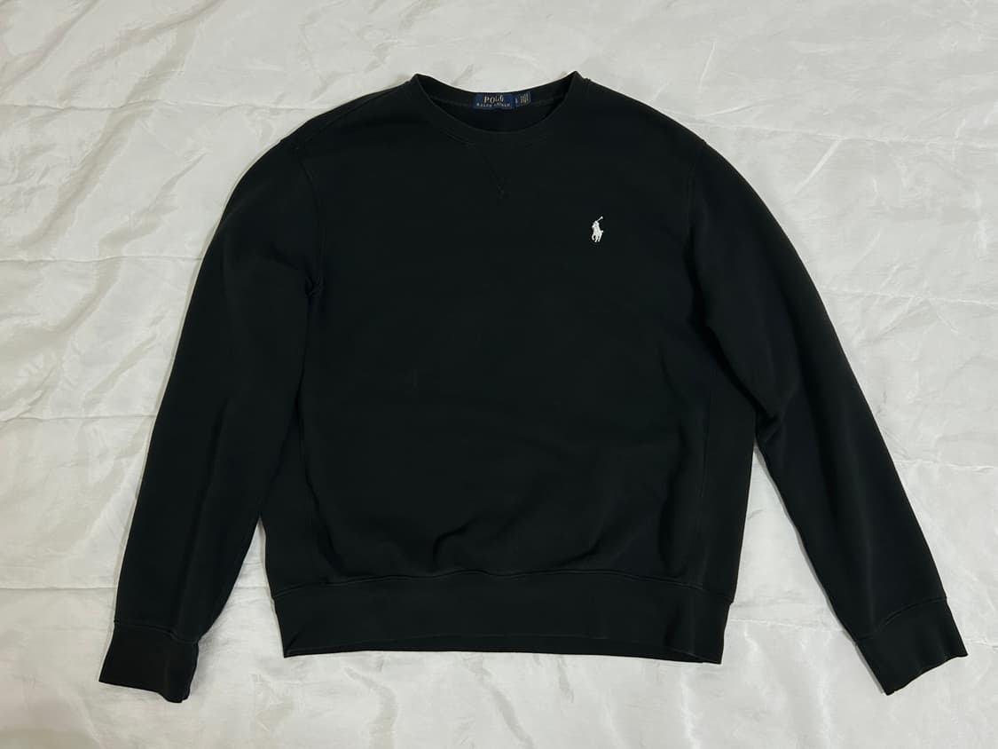 폴로 블랙 기모 맨투맨 상품이미지1