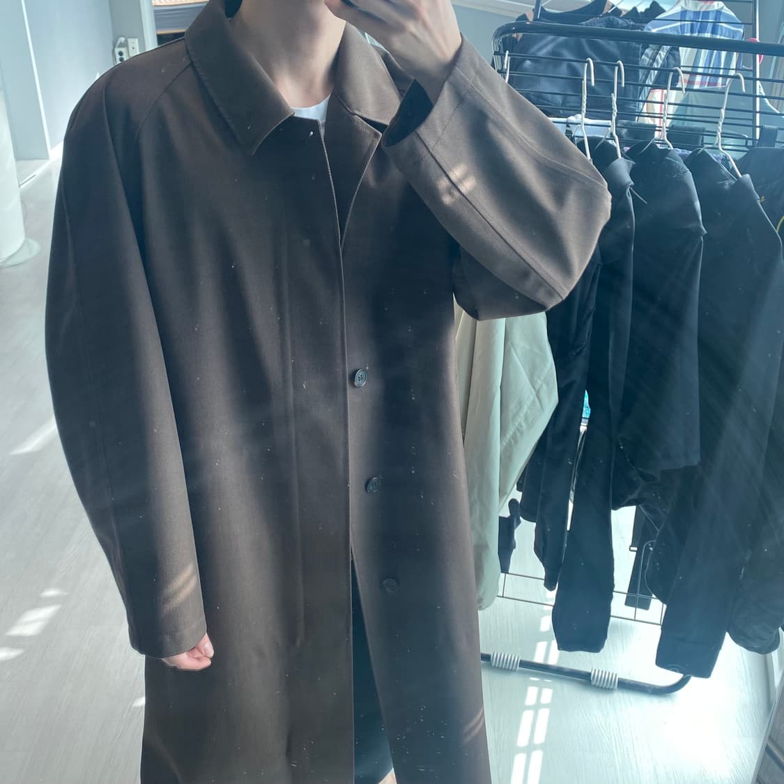 유니클로u 바람막이 발마칸 코트 XL 브라운 상품이미지1