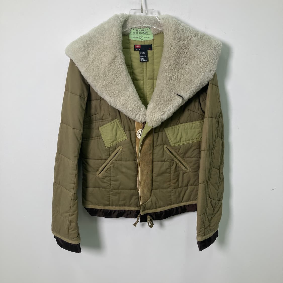 00's 디젤 카키 퀄팅 퍼프 자켓 S 상품이미지1