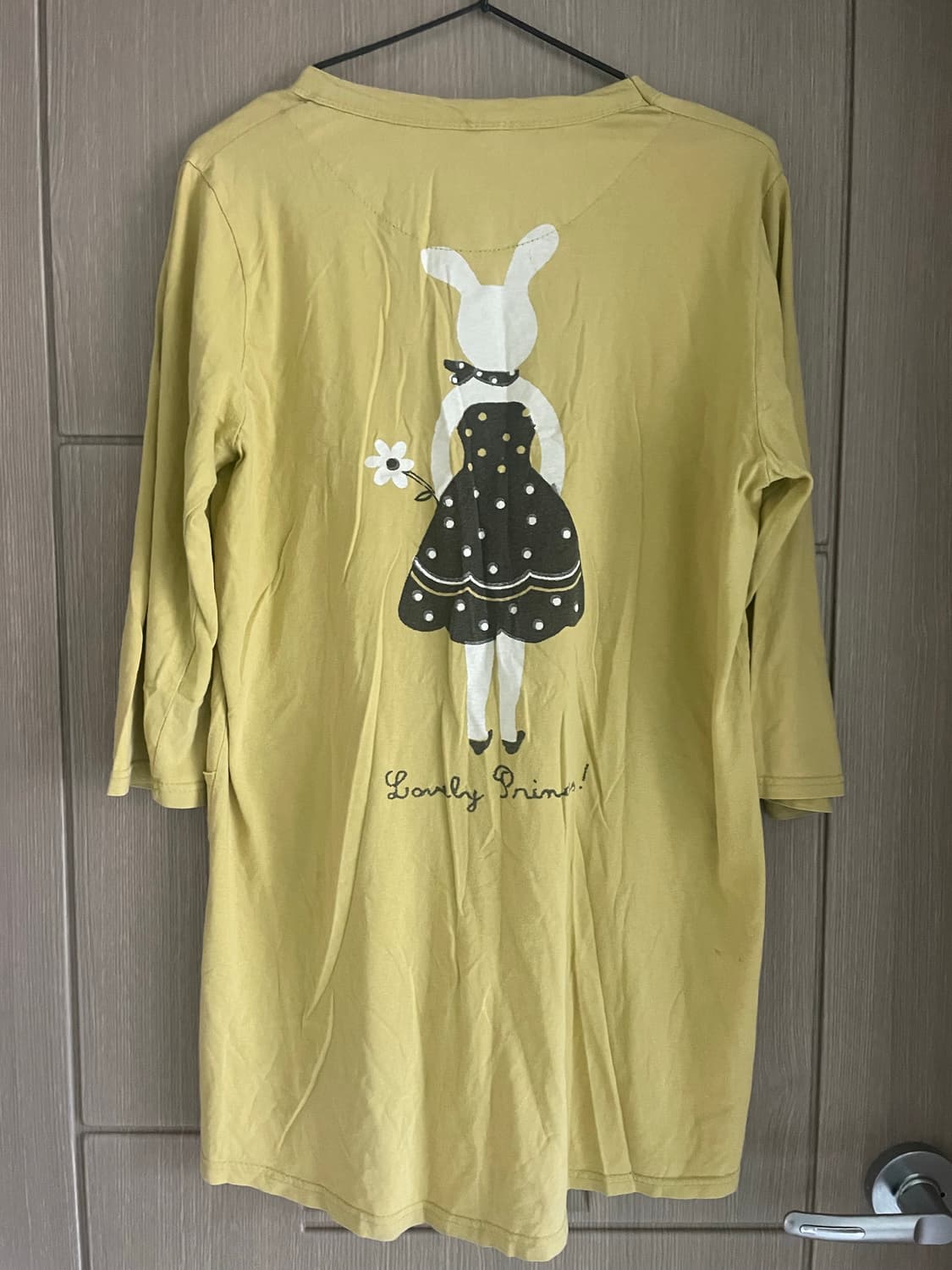 모리걸 하구미 머스타드 브라운 토끼 롱티 상품이미지3